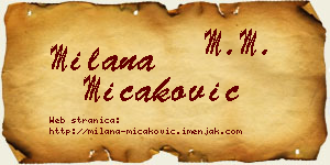 Milana Micaković vizit kartica